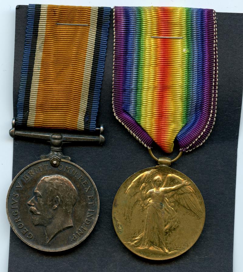 WW1 British War & Victory Medals Pair to Pte Charles F. Clark,The Queen's Surrey Regiment