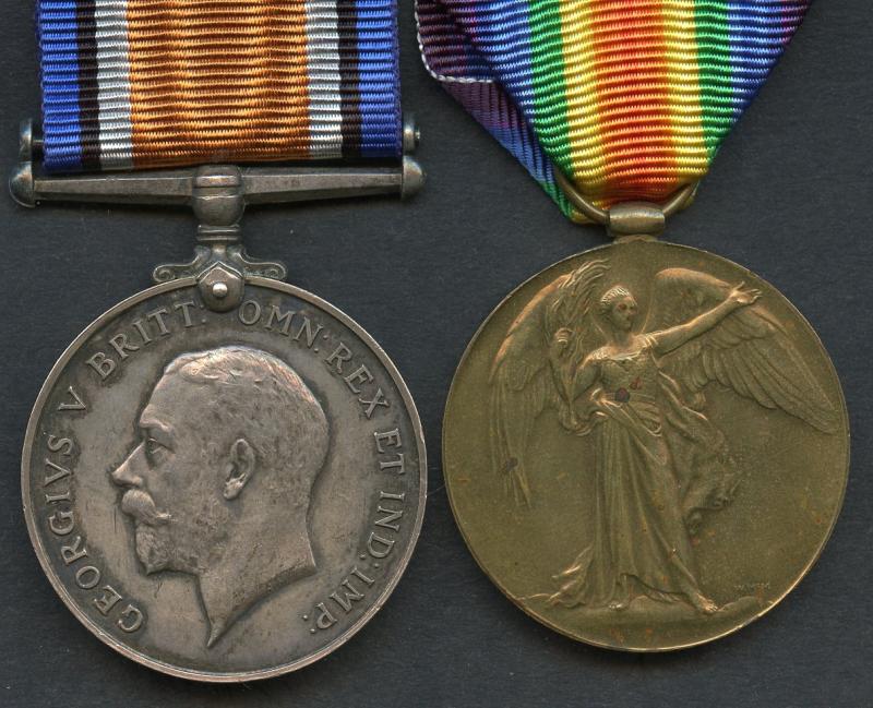 WW1 British War & Victory Medals Pair to Pte Wilfred E Wild, Middlesex Regiment