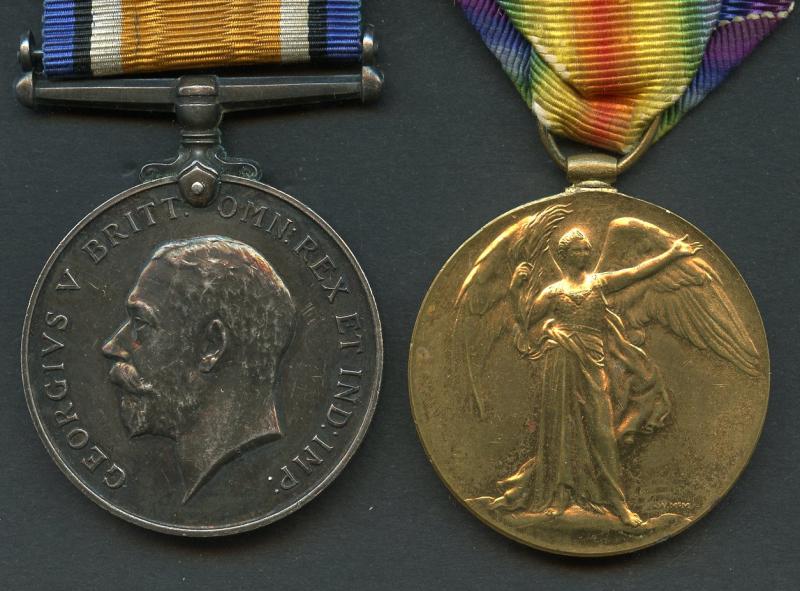 WW1 British War & Victory Medals Pair to Pte Charles J Cotterill, Rifle Brigade
