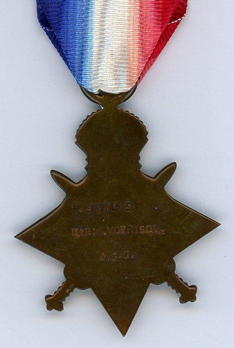 1914-15 Star To Driver James Morrison , Army Service Corps