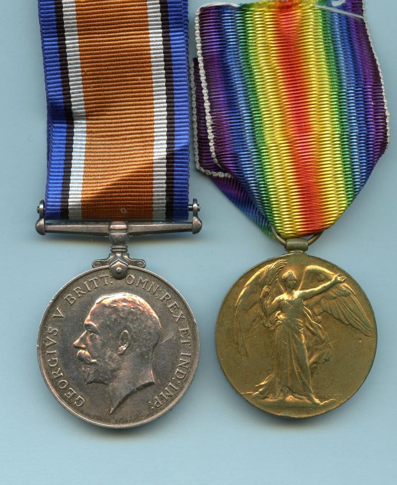 WW1 British War & Victory Medals Pair to Pte Thomas Foster, Army Service Corps