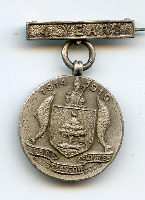 WW1 Glasgow Special Constable Tribute Medal 1914-19 To Inspector John Wright
