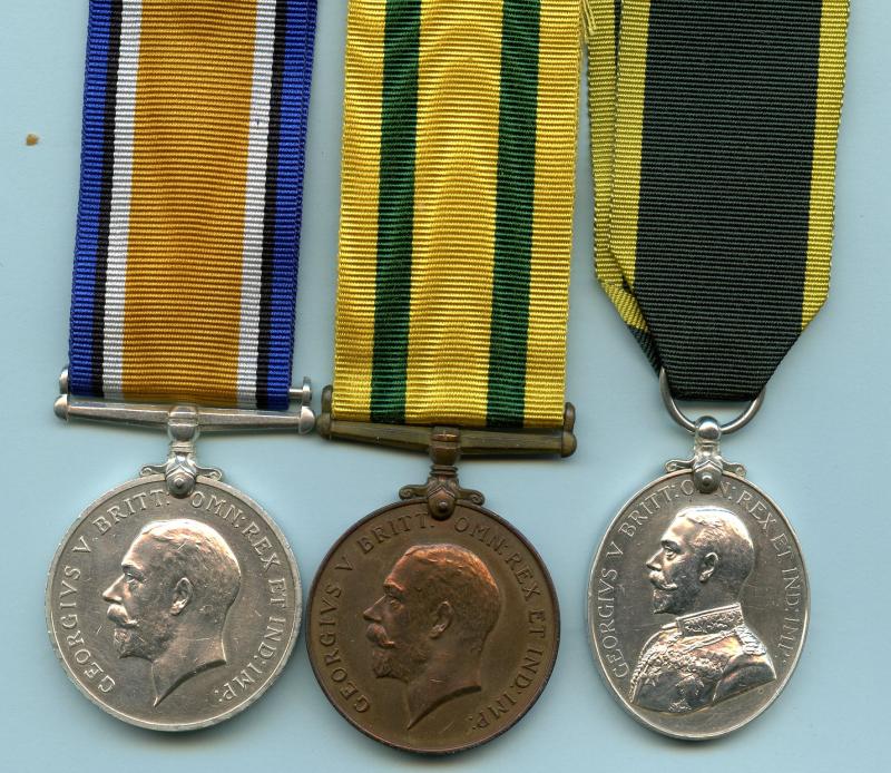 Territorial Force War Medal Group To Sgt Wilfred Johns 5th Battalion Devonshire Regiment ( Complete Group not entitled to Victory Medal )