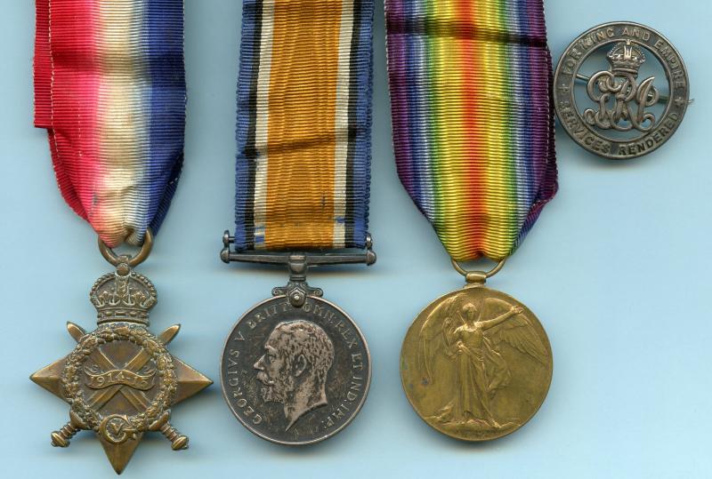 1914-15 Trio World War One Medals  & Silver War Badge To Stoker Harry George Smith, Royal Navy