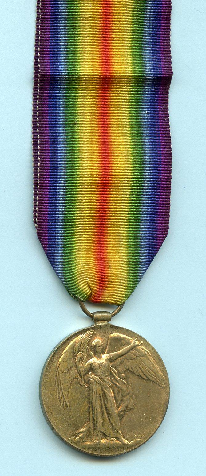 Victory Medal 1914-1919 To Pte William Thompson, Cheshire Regiment