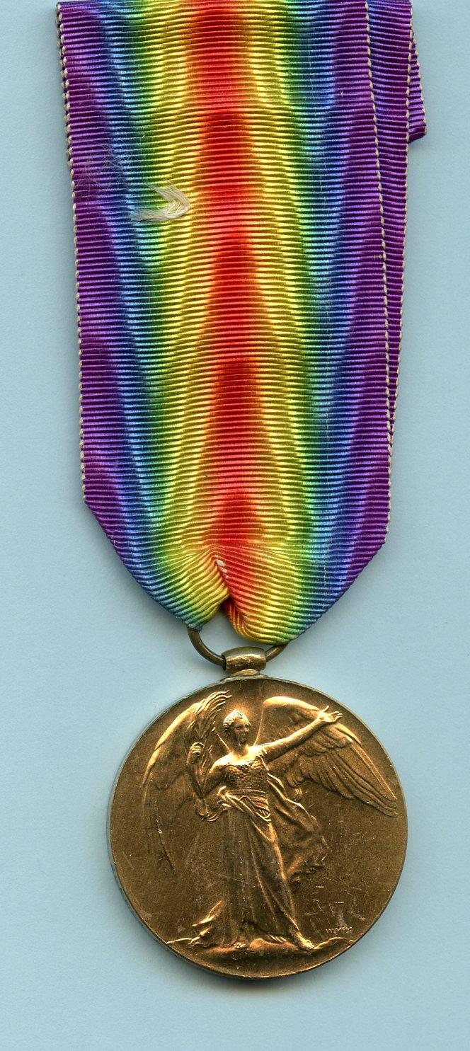 Victory Medal 1914-1919 To Pte Reginald W Beddoes 10th Battalion Liverpool Scottish Regiment