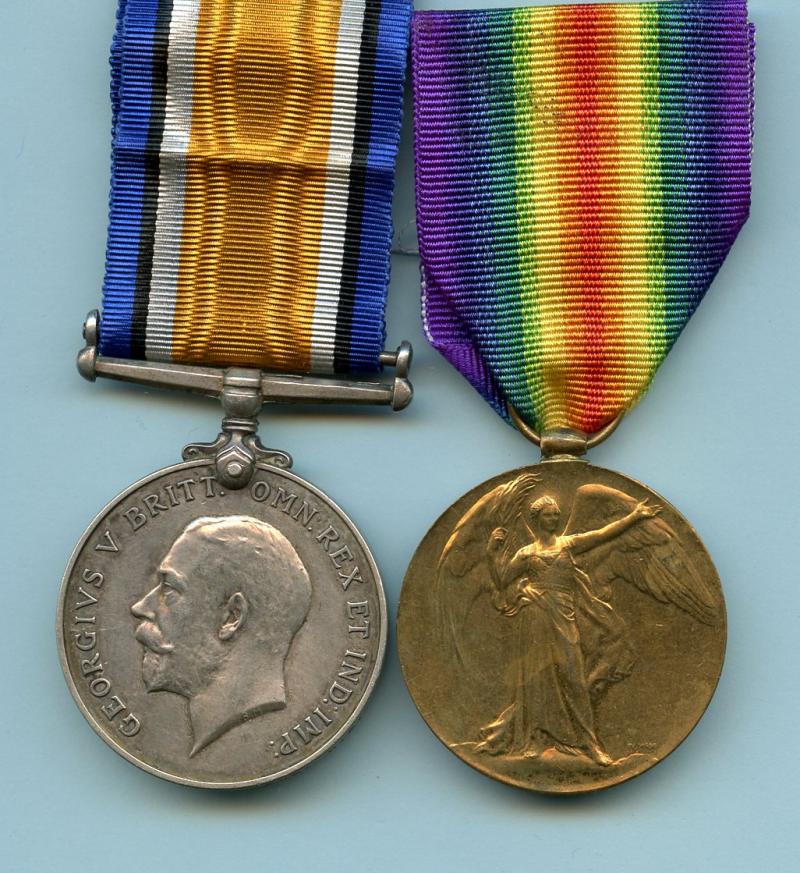WW1 British War & Victory Medals Pair to Sapper Stephen  Laws, Royal Engineers