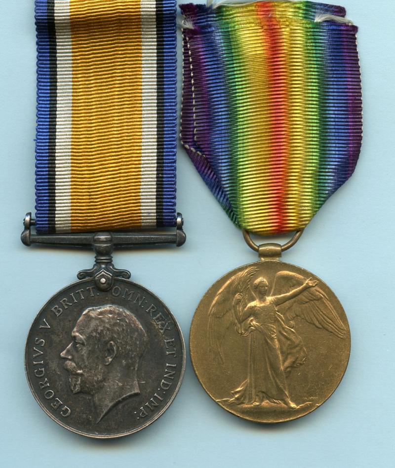 WW1 British War & Victory Medals Pair to Pte William Hampson, Liverpool Regiment