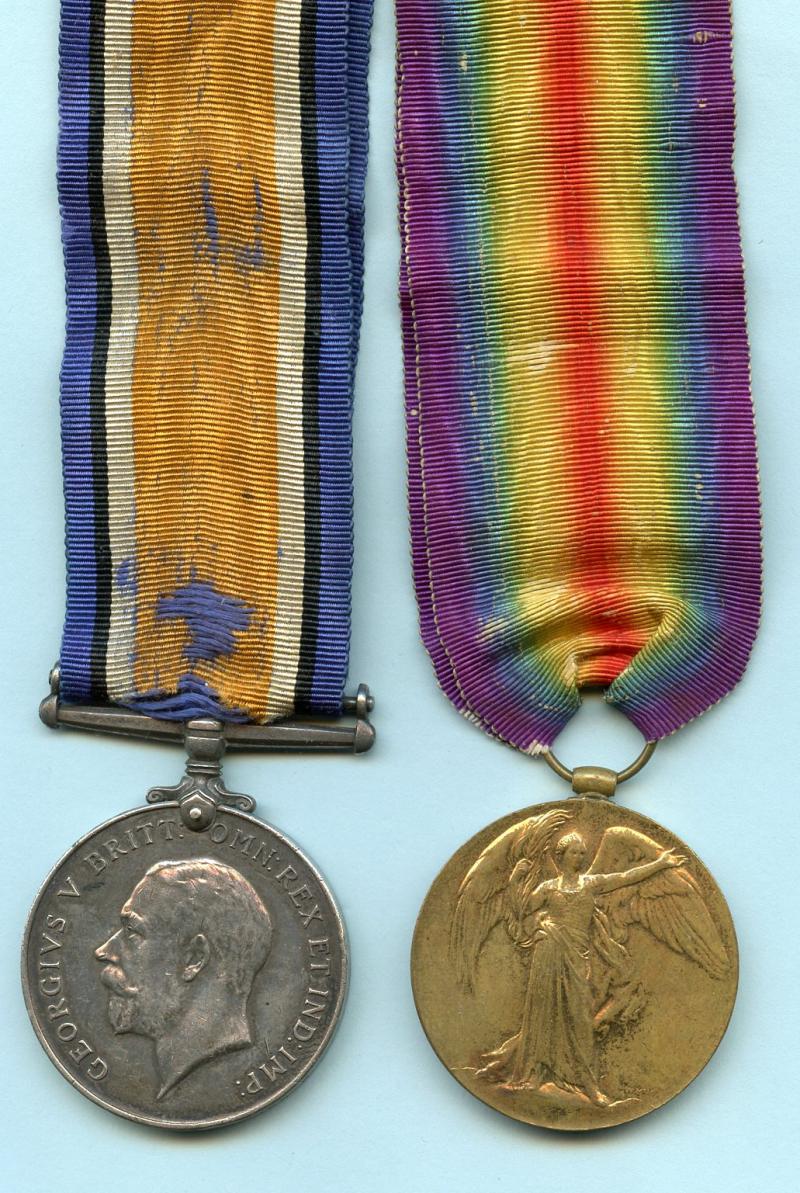 WW1 British War & Victory Medals Pair to Pte Harold Smith, 5th Battalion Cheshire Regiment
