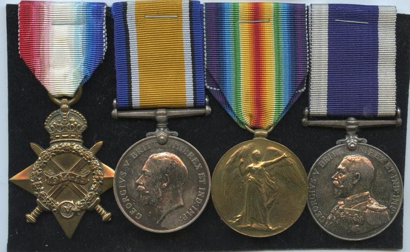 1914-15 Trio & Navy Long Service Medal To Ships Cpl William Grant Woodgate, H.M.S. Pomone