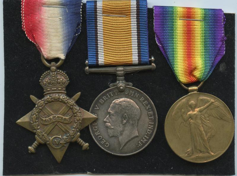 1914-15 Trio World War One Medals To Sjt James White,  1/4th Hampshire Regiment
