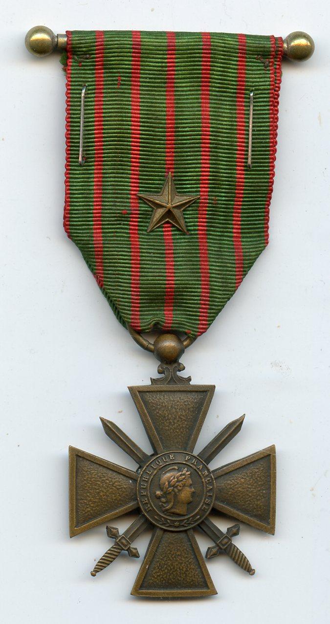 French Croix De Guerre Medal   Reverse Dated 1914-16
