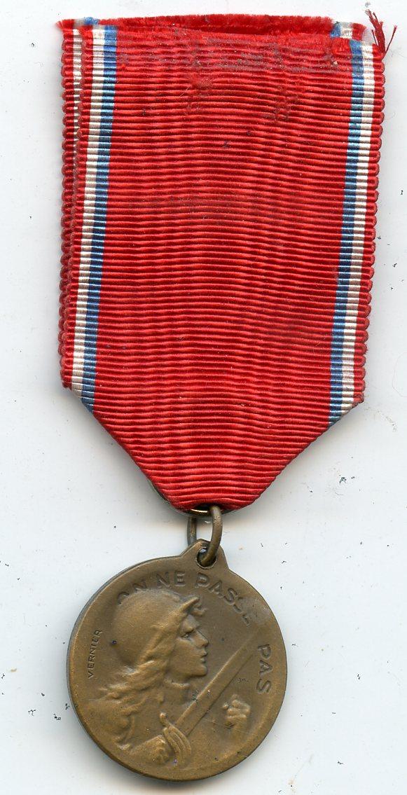 French Battle of Verdun Medal