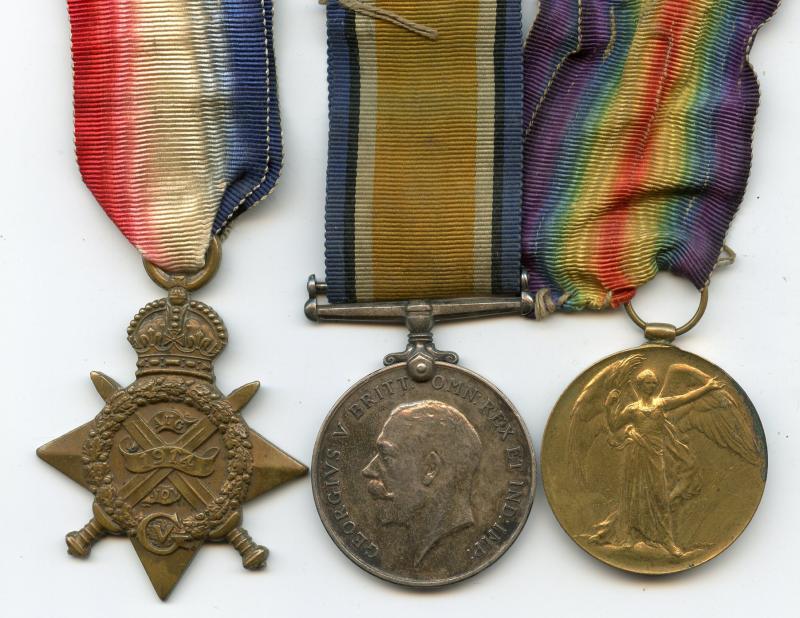 1914 Mons Trio World War One Medals To Sgt F Holmes, Royal Scots Fusiliers