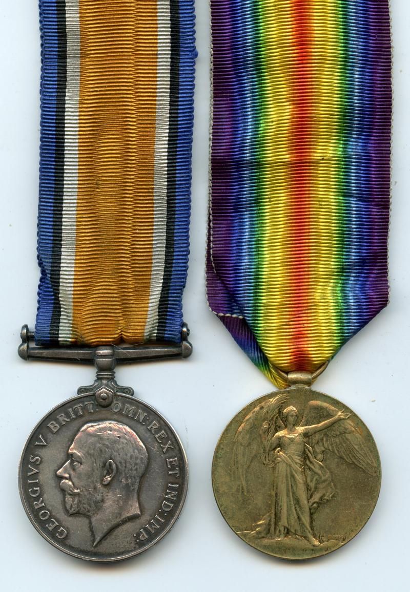 WW1 British War & Victory Medals Pair to Pte James Godfrey Bray, Army Service Corps