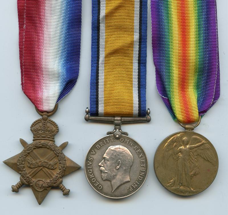 1914-15 Trio World War One Medals To Pte John W Hazelwood, Yorkshire Light Infantry