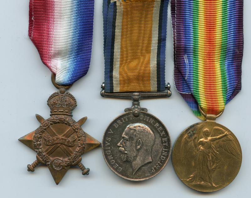 1914-15 Trio World War One Medals To Pte William H Jaine, Shropshire Light Infantry