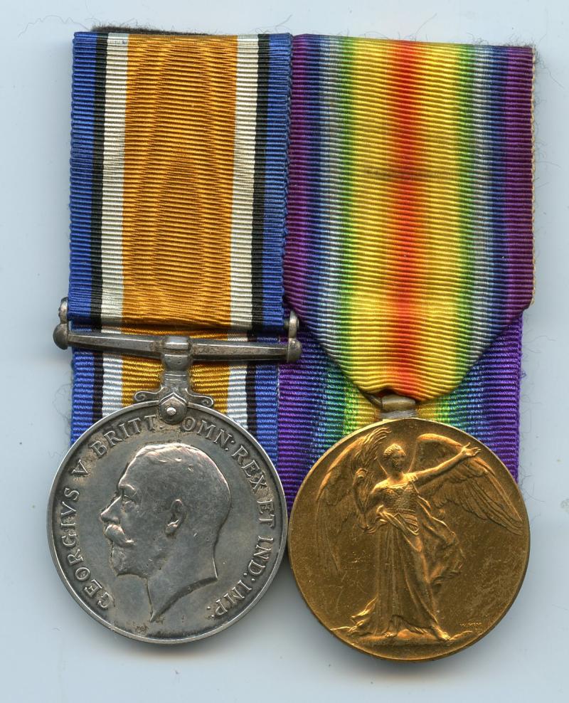 WW1 British War & Victory Medals Pair To Pte William Raymond Hughes, 3rd & 9th East Surrey Regiment