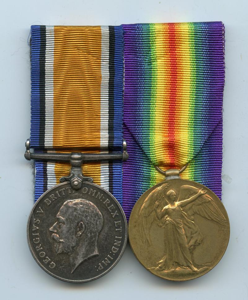 WW1 British War & Victory Medals Pair To Pte William Frederick Finch, 34th (County of London) Battalion, London Regiment (King's Royal Rifle Corps)