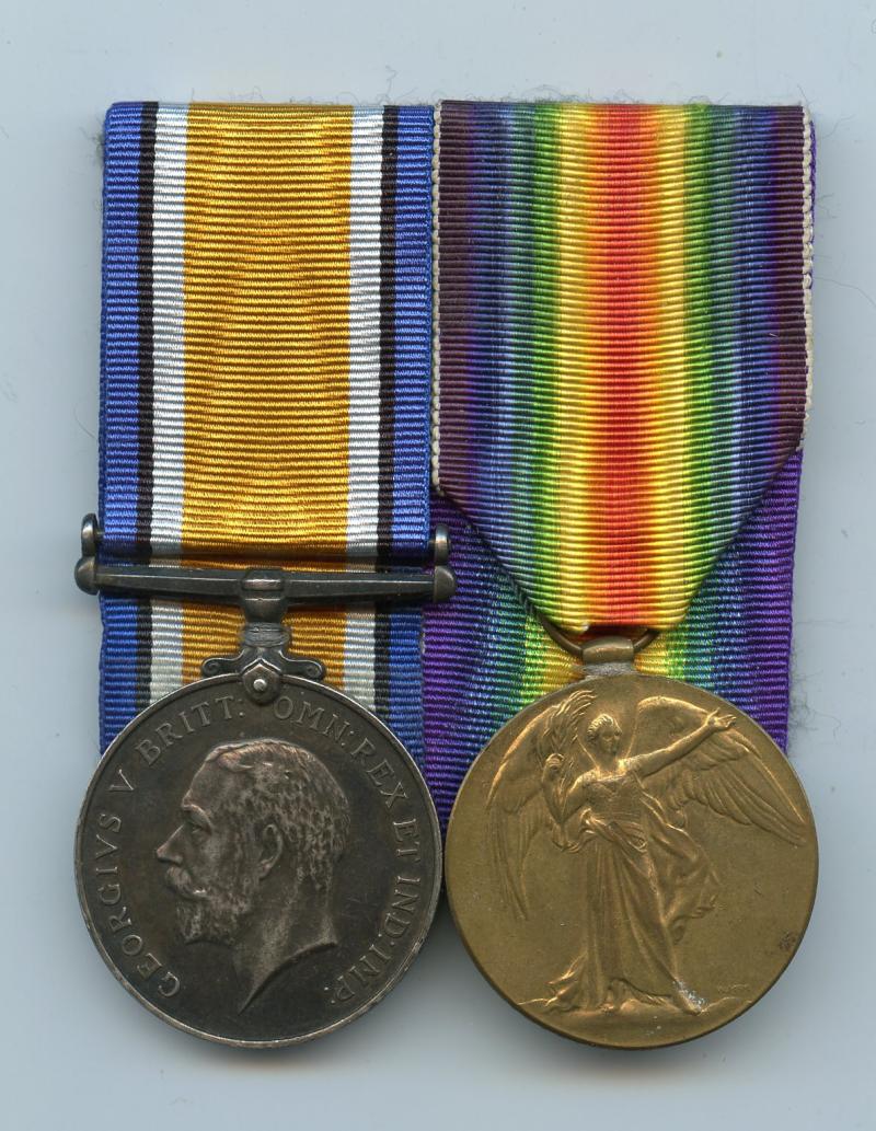 WW1 British War & Victory Medals Pair To Pte Ernest Richard Booth, 25th Battalion. Northumberland Fusiliers. (2nd Tyneside Irish