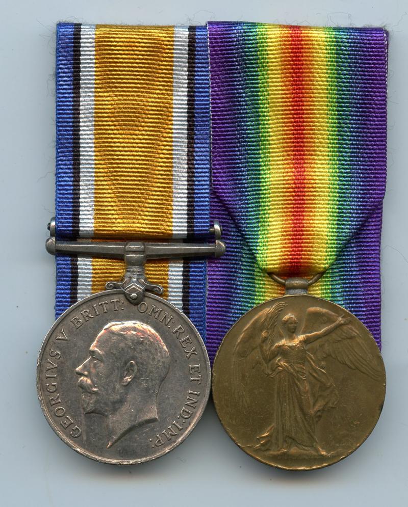 WW1 British War & Victory Medals Pair To Pte James Edward Love, Northumberland Fusiliers