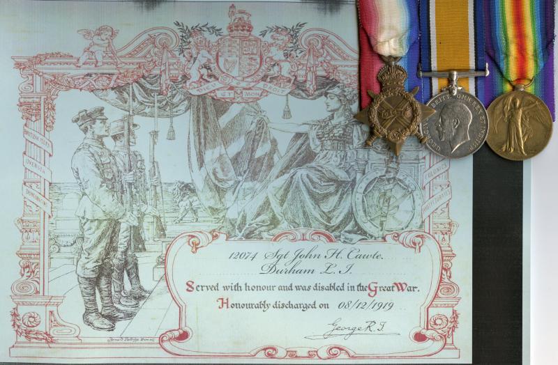 1914-15 Trio World War One Medals To Sgt John Hewitt Cawte, Durham Light Infantry