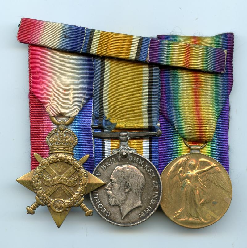1914-15 Trio World War One Medals To Pte Sydney Benson. Manchester Regiment