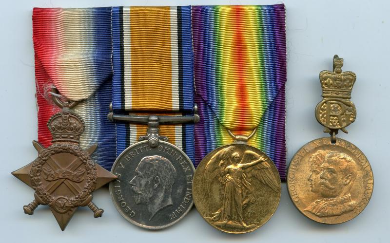1914-15 Trio World War One Medals & King Edward VII Memorial  Hospital Infirmary  Medal 1912To Pte James George Sims, Army Service Corps