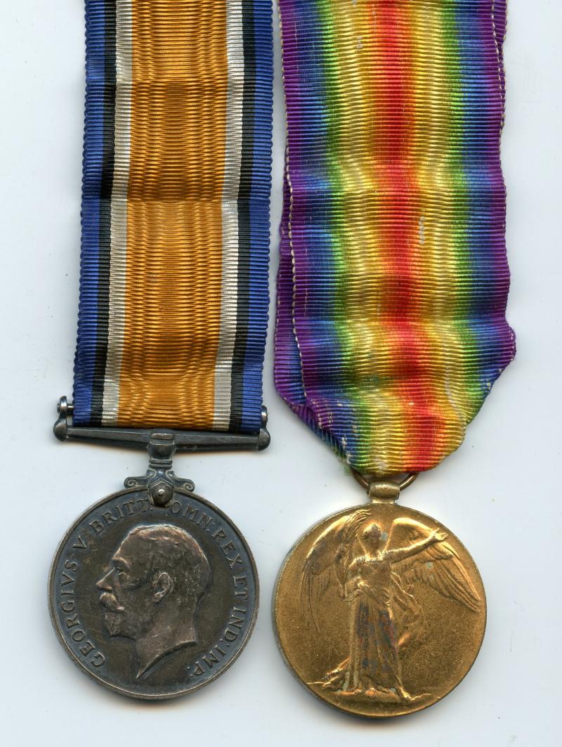 WW1 British War & Victory Medals Pair To Pte Ernest George Manvell, 7th Battalion Royal West Kent Regiment