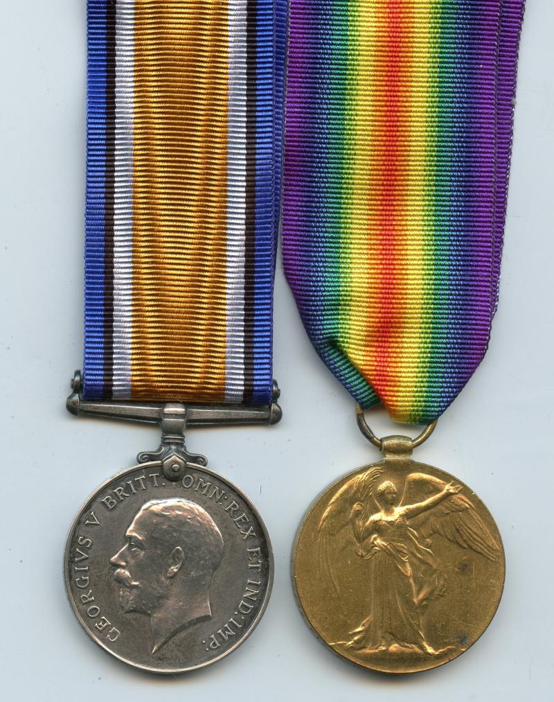 WW1 British War & Victory Medals Pair To  Pte Charles  James Handley, Northumberland Fusiliers