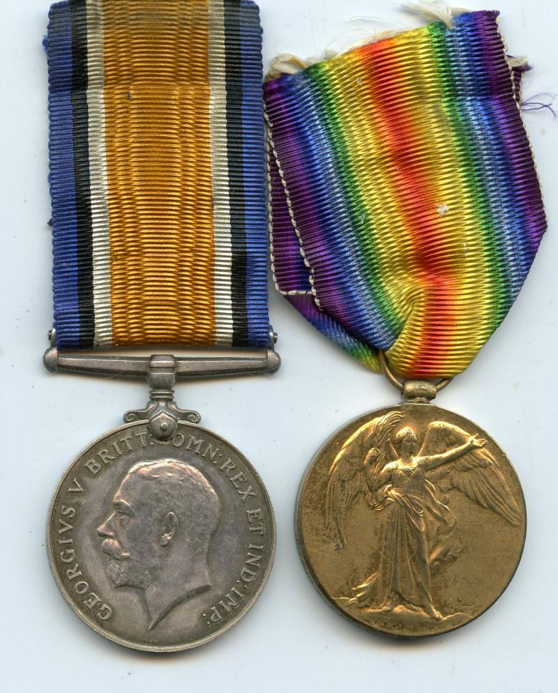 WW1 British War & Victory Medals Pair To Pte Ernest J Sharp, 9th  Kings Royal Rifle Corps