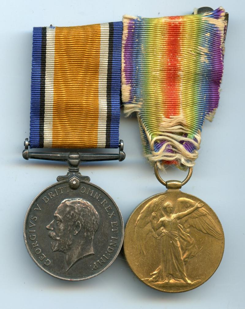 WW1 British War & Victory Medals Pair To Pte Harry E Boakes, East Kent Regiment