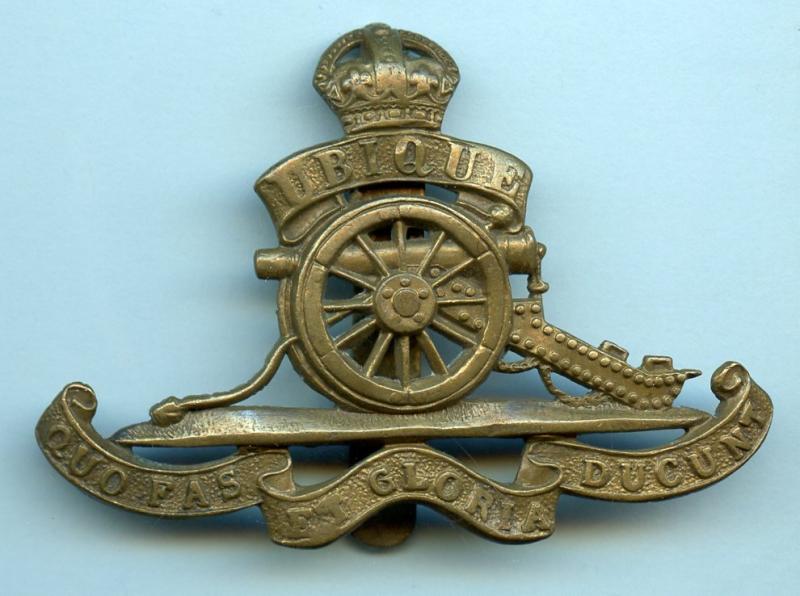 WW1 Royal Artillery  Brass Cap Badge