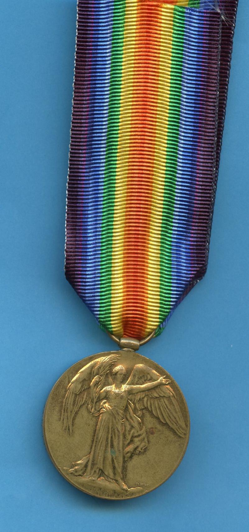 Victory Medal 1914-19 To  Pte William J Morrell, Queen's (Royal West Surrey Regiment) & Oxfordshire and Buckinghamshire Light Infantry