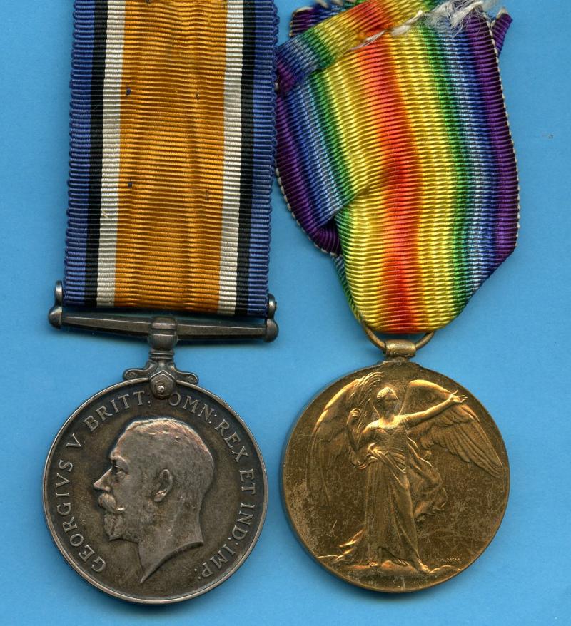 WW1 British War & Victory Medals Pair To Pte William Cutler, Rifle Brigade