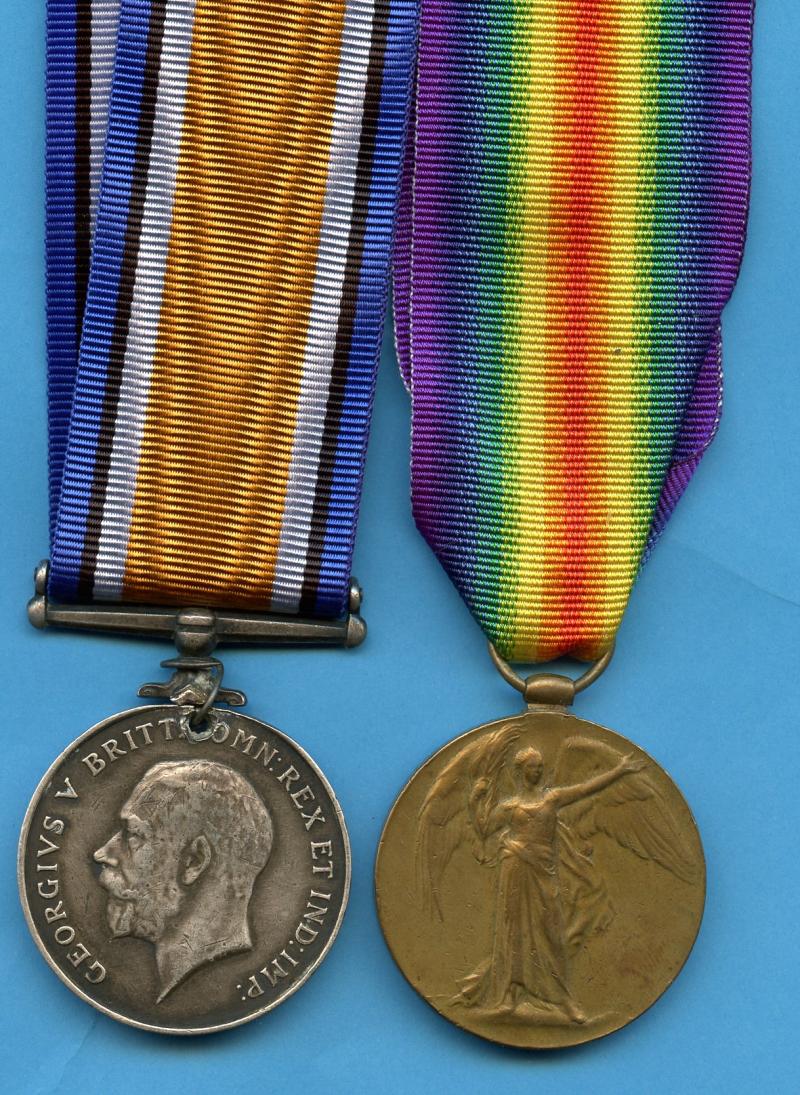 WW1 British War & Victory Medals Pair To Pte Joseph Fawcett, Kings Own Scottish Borderers