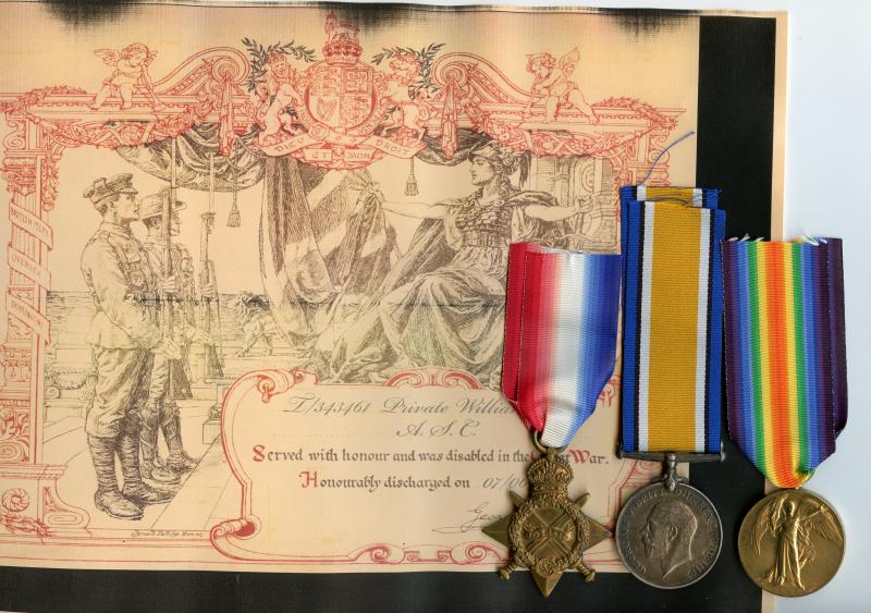 1914-15 Trio World War One Medals To Pte William Fores . Army Service Corps