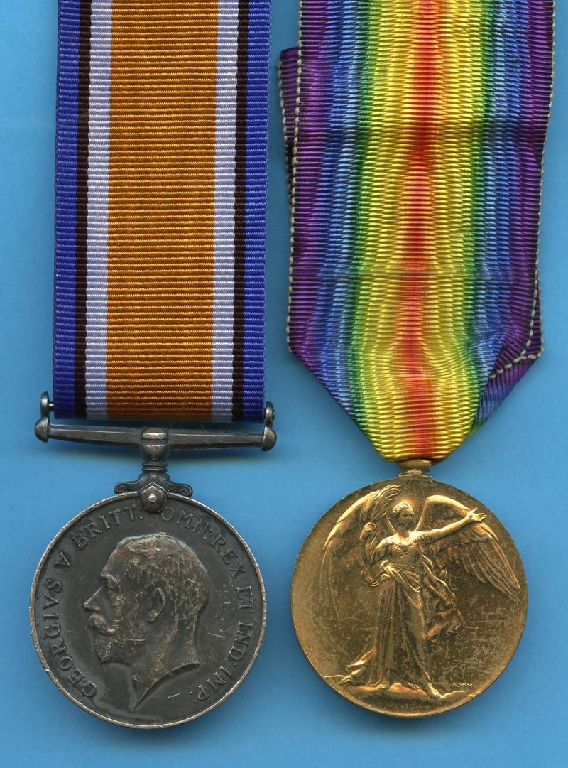 WW1 British War & Victory Medals Pair To Pte Charles Montgomery, Middlesex Regiment