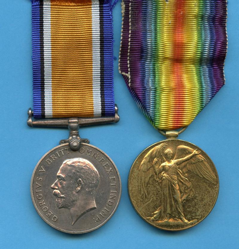 WW1 British War & Victory Medals Pair To Pte Ernest George Davis Queen's (Royal West Surrey) Regiment