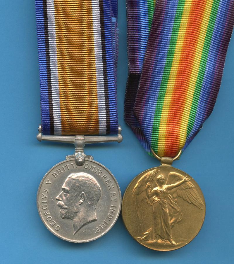 WW1 British War & Victory Medals Pair To Pte Francis G W Helms Gloucestershire Regiment