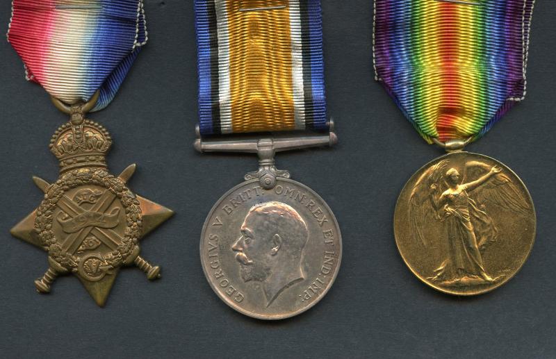 1914 Mons Trio World War One Medals To  Pte Richard Heys, 1st Battalion Cameronians (Scottish Rifles