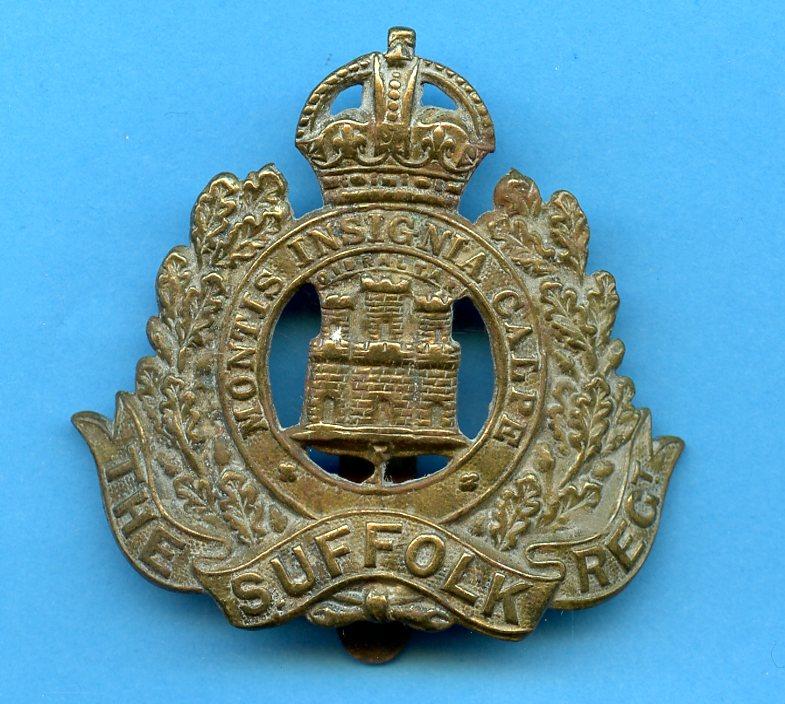 The Suffolk Regiment WW1 Brass Cap Badge