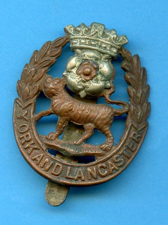 The York and Lancaster Regiment WW1 Cap badge
