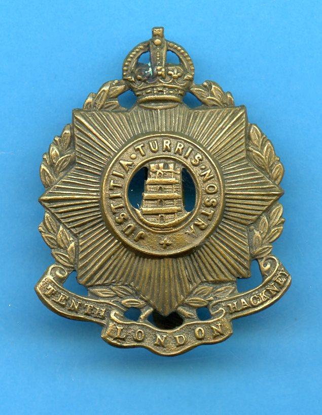 10th (County of London Battalion) Hackney  WW1 Cap badge