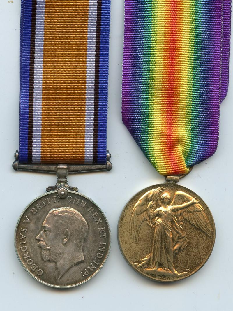 WW1 British War & Victory Medals Pair To Pte Albert Eve, South Lancashire Regiment