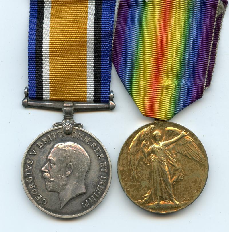 WW1 British War & Victory Medals Pair To Pte Arthur Bennett, Liverpool Regiment