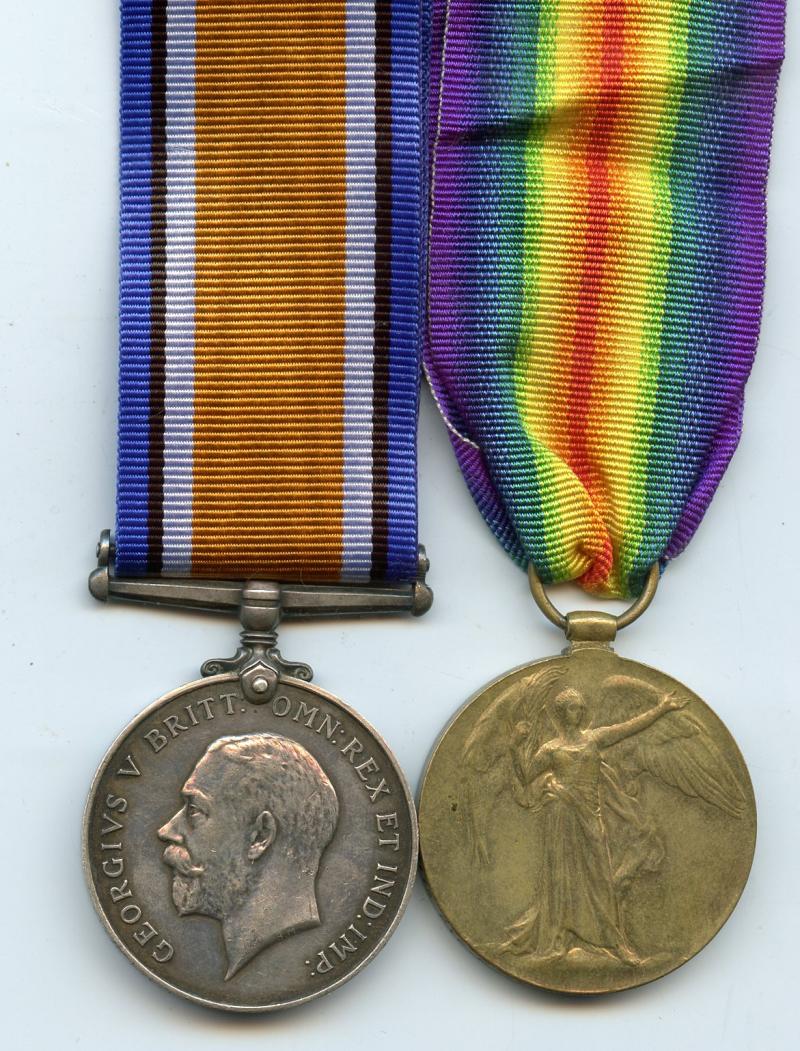 WW1 British War & Victory Medals Pair To Pte Fred Stephenson,10th East Yorkshire Regiment (Hull Commercials)