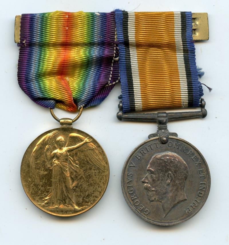 WW1 British War & Victory Medals Pair To Pte William James Stock, The Queens Regiment (Royal West Surreys)