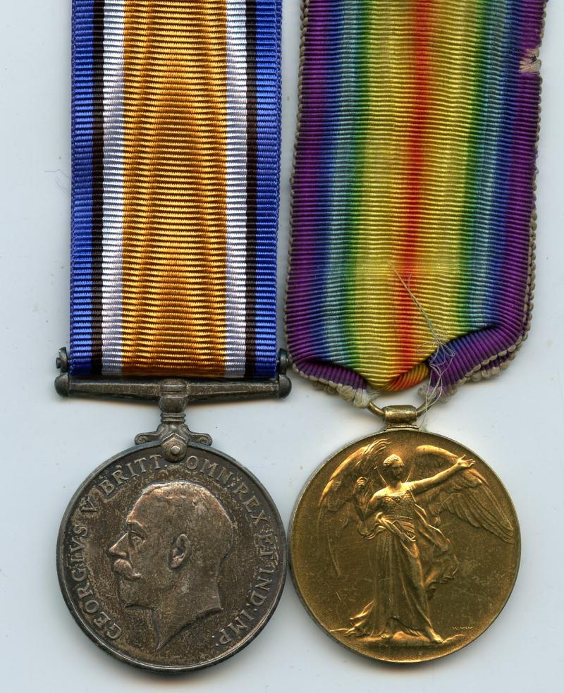 WW1 British War & Victory Medals Pair To Pte Arthur E Pitt, 10th Bn Kings Royal Rifle Corps