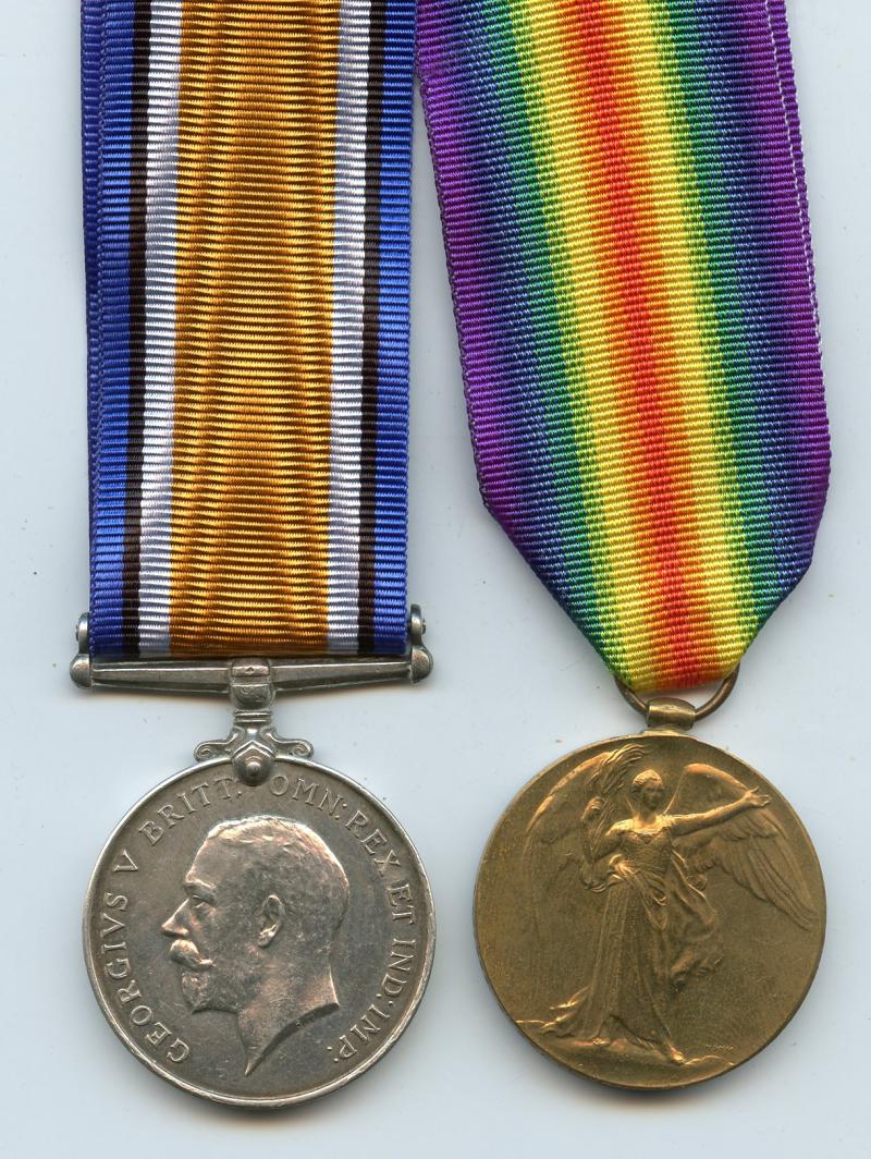 WW1 British War & Victory Medals Pair To  Pte David Richard Reuben Happer Middlesex Regiment